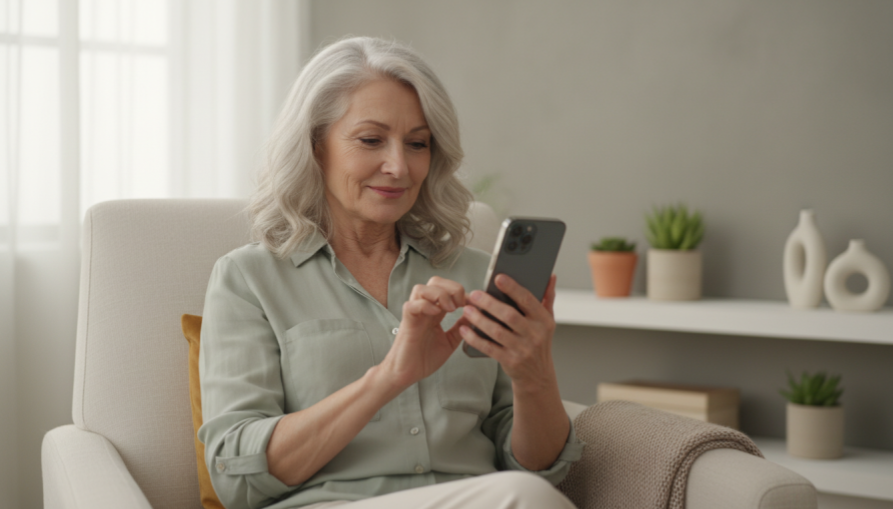 Senior woman protected by Clearline